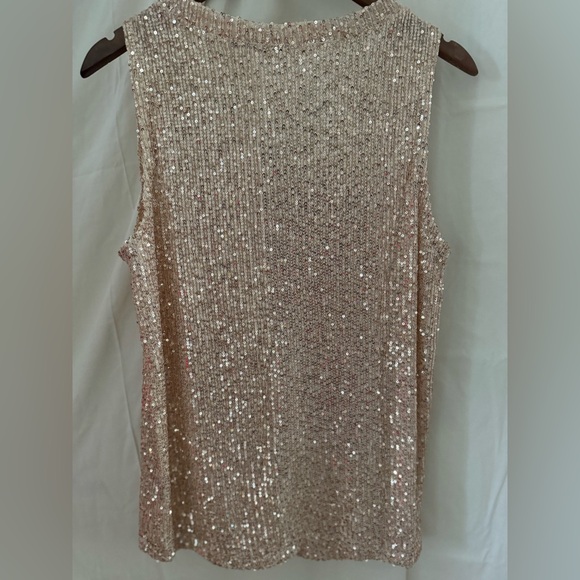 POL gold sequin tank top. Size Large. - Picture 5 of 5